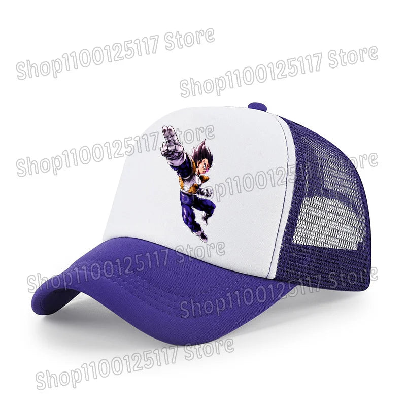 Dragon Ball Baseballkappe, Anime-Bedruckte Kappen, atmungsaktive Schirmmütze, Cartoon, Goku, Sommersport, Snapback, Mesh-Sonnenhut, Geschenk für Kinder