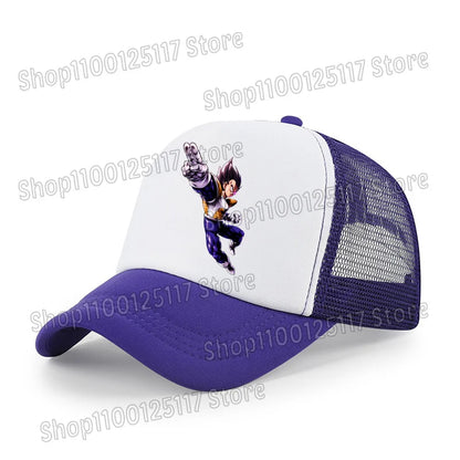 Dragon Ball Baseballkappe, Anime-Bedruckte Kappen, atmungsaktive Schirmmütze, Cartoon, Goku, Sommersport, Snapback, Mesh-Sonnenhut, Geschenk für Kinder