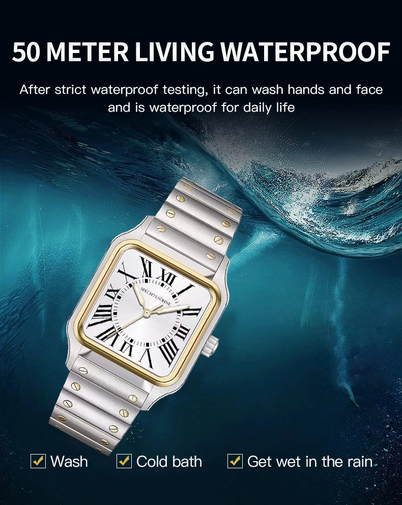 2025 New 34MM Specht & Söhne Quartz Watches Japan VH31 Movt Sapphire Blue Color Ultrathin Stainless Steel Relogio Masculino