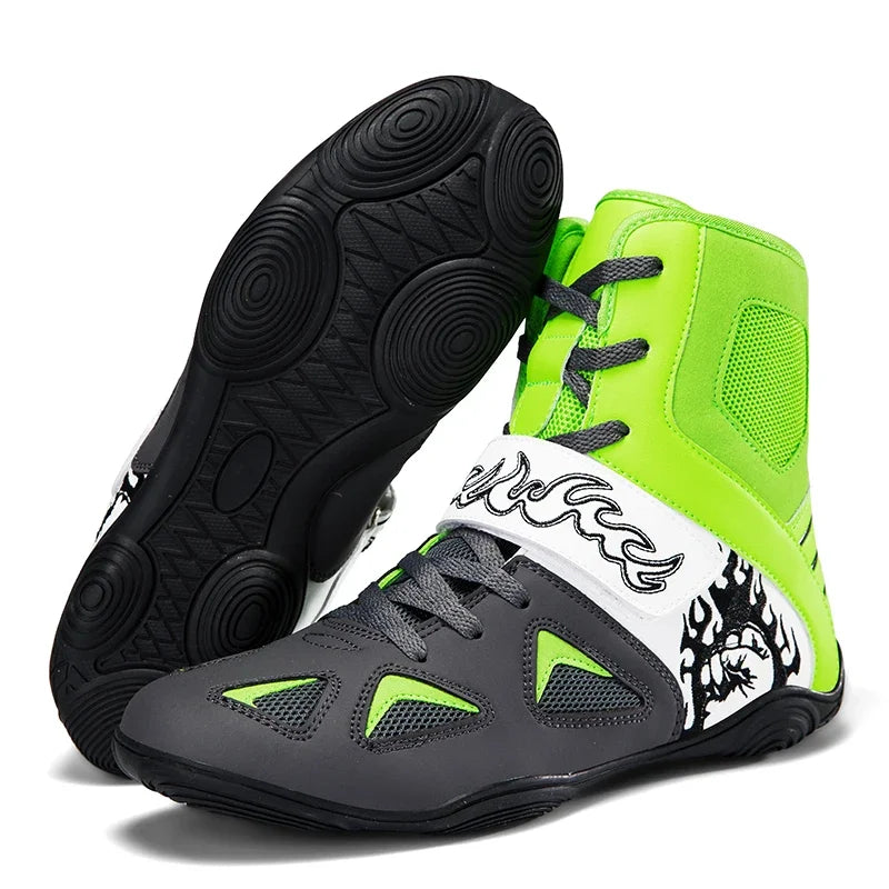 2026 Professional Boxing Shoes Big Size Wrestling Shoes Lightweight Outdoor Male Gym Training Sneakers White Red Man