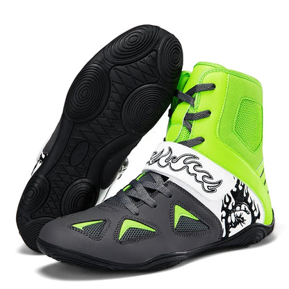 2026 Professional Boxing Shoes Big Size Wrestling Shoes Lightweight Outdoor Male Gym Training Sneakers White Red Man