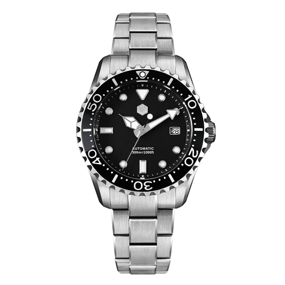 San Martin New 40-44mm Luxury Men's Diver Watch, Classic High Quality NH35 YN55 Automatic Mechanical, Sapphire, BGW-X1, 20Bar