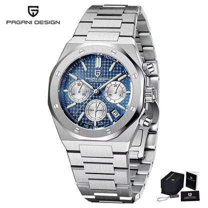 PAGANI DESIGN PD1707 Men's Quartz Watches 40MM Stainless Steel Sapphire Glass Top Brand Watch Gift for Men Reloj Hombre 2024 New