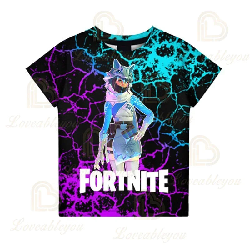 Fortnite Victory Royale Ninja Fashion 3D T-Shirts Summer Short Sleeve Children Clothing Cartoon Print Baby Clothes Kids T Shirt