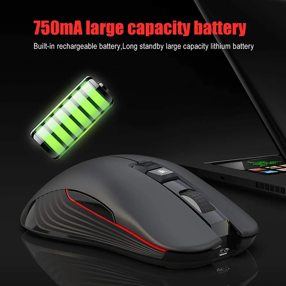 2.4G USB-C belaidė pelė, įkraunama žaidimų pelė, 3600DPI, 7 mygtukai, Type-C, tyli pelė Macbook, nešiojamajam kompiuteriui, PC, žaidimams ir kompiuteriui