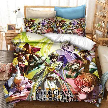 Fashion 3D Printed Anime Code Geass Duvet Cover 2/3pcs Bedding Set Double Twin Full Queen King Adult Kids Bedclothes Quilt Cover