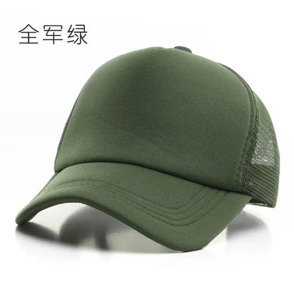 Unisex Cheaper 5 Panel Trucker Hat For Adult Summer Net Baseball Cap Men Women Blank Mesh Adjustable Sun Hat Visor