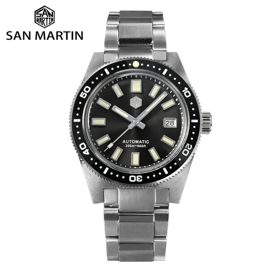 San Martin Official 41mm 62mas V4 Diver Men Watch NH35 Automatic Mechanical Watch Sapphire Glass 200m Waterproof Luminous SN0007