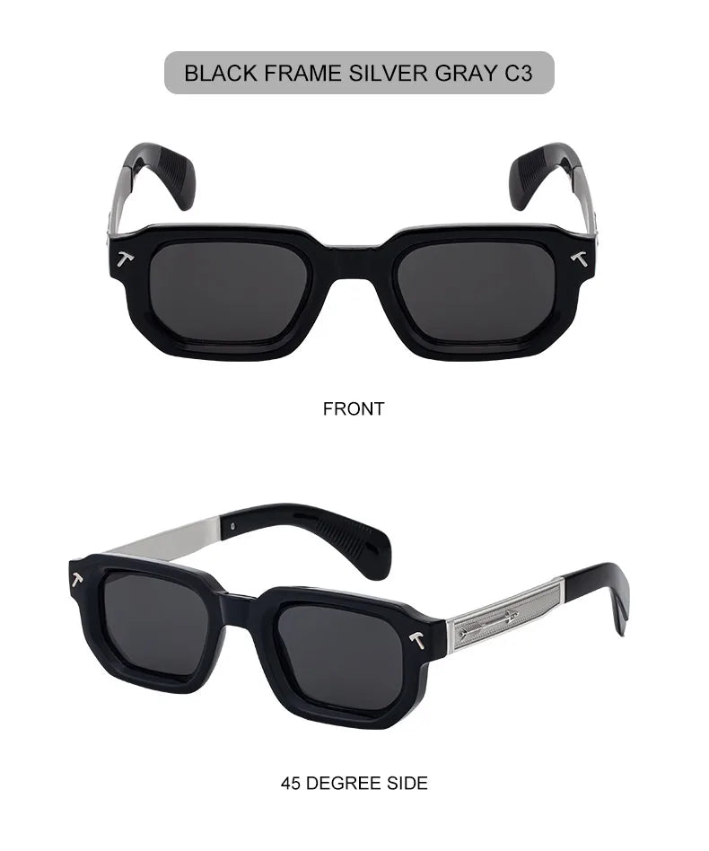 Polarized Square Punk Sunglasses Men 2026 Luxury Brand Classic Rectangle Sunglass UV400 Driving Eyewear Fashion Outdoor Shades