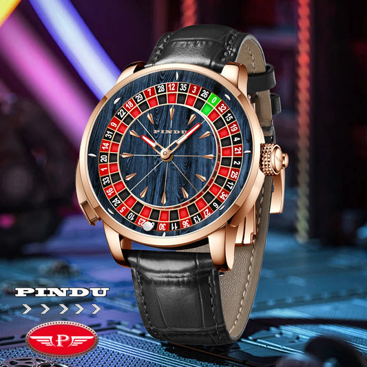 2025 NEW PINDU design Rotating dial Mechanical Watch Men Japan NH35 Movement Sapphire Waterproof TOP-luxurious Automatic watch