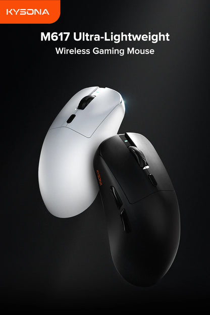 KYSONA M617 Wireless Mouse Ergonomics Tri-mode  Rechargeable 2.4G 59g Lightweight E-sports PAW 3395 DPI 26K Gaming Mouse For PC