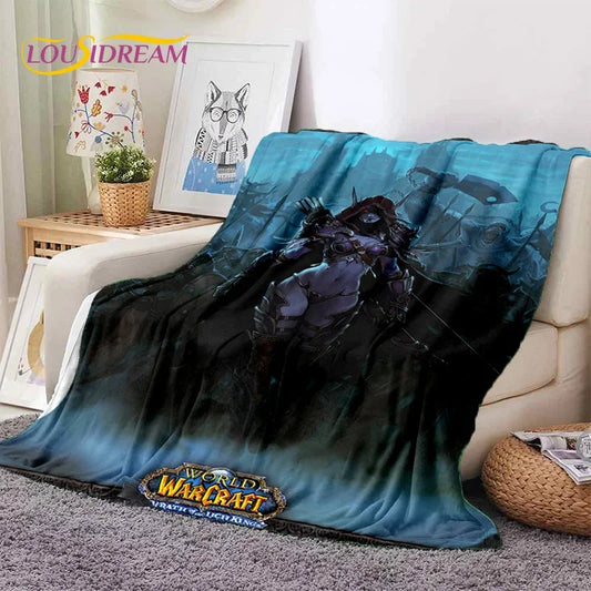 WOW, World of Warcraft Lovac na demone, Lich King igraća flanelska deka za krevete, spavaću sobu, kauč i piknik, deka za prekrivanje za opuštanje na otvorenom