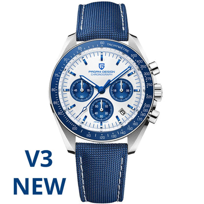 PAGANI DESIGN 2026 New Meteorite pattern dial Luxury Quartz Watch For Men Speed Sport Chronograph AR Sapphire crystal Wristwatch