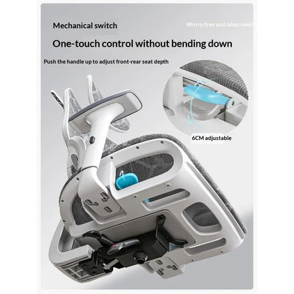 Mesh Office Chair Ergonomic Adjustable Lumbar Swivel Reclining Headrest Rolling Casters Home Office Office Chair Gaming Chair
