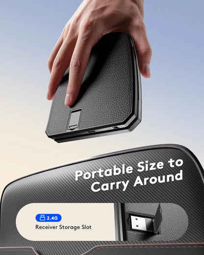 Ergonomic Foldable Bluetooth Keyboard, Split Compact Portable Keyboard for Business Travel, Folding Rechargeable Wireless Keyboard