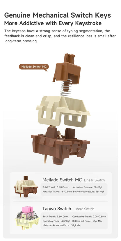 AJAZZ AK690 65% Mechanical Keyboard Full-key Hot-swap Wired USB Plug And Play Mixed Light 68 Keys Gaming Keyboard For Laptop PC
