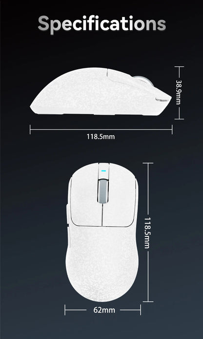 AJAZZ AJ199 trådlös gamingmus PAW3311 24000DPI lätt Bluetooth/trådbunden kolfibermus för PC, laptop och gamers