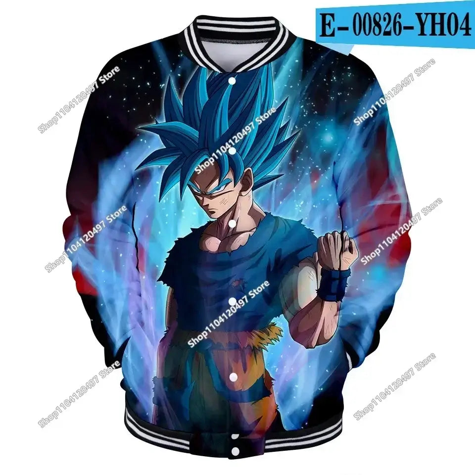 Dragon Ball Goku Kanji Symbol Men Zipper Hoodie Cartoon Japan Anime Women Sweatshirt 2025 New Fashion Children Jackets Coat, produit gaming premium Fraquane