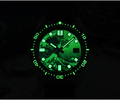San Martin Official 40mm 62mas V3 Diver Watch For Men Kanagawa Surfing Dial NH35 Automatic Mechanical 20Bar Rubber Strap SN0007