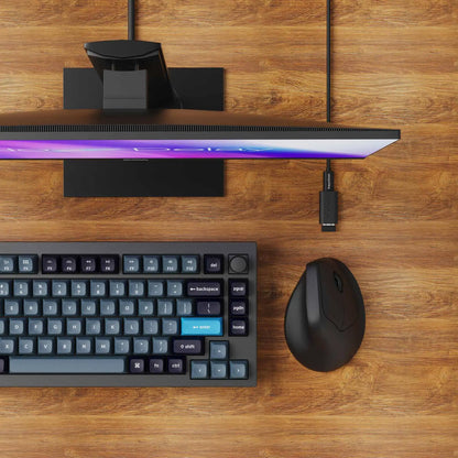 Keychron M5 безжична ергономична мишка, оптична, 8K Polling Rate, 2.4GHz и Bluetooth, Type-C, 3950 сензор