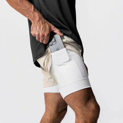 Anime Demon Slayer Gym Shorts Man Quick Dry Pants Double-layer 2 in 1 Shorts Y2k Sportswear Summer 2026 Breathable Streetwear