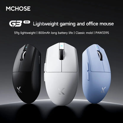 MCHOSE G3 V2 Pro bezdrátová herní myš Tri-Mode Bluetooth 800mAh dobíjecí lehká přizpůsobená ergonomická esports myš
