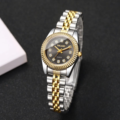 Luxury Men Business Watches Fashion Rhinestone Steel Calendar Quartz Watch Reloj Hombre Clock Gift（Without Box）