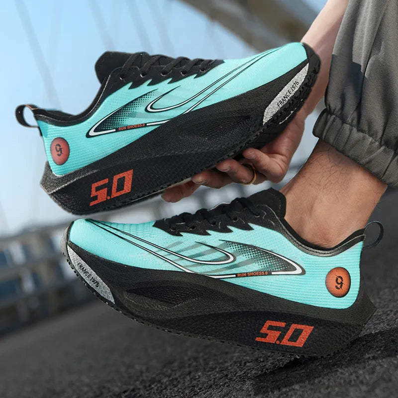 Men’s Sports Shoes with Cushioning, Non-Slip, Flat, Wear-Resistant Sneakers, Mesh Breathable Platform, Soft Running Shoes for Men