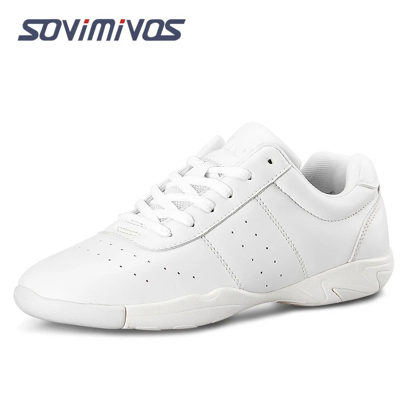 Zapatillas de baile para mujer, zapatillas deportivas planas y ligeras, zapatillas de gimnasia aeróbica de competición, zapatillas deportivas para fitness, zapatillas de baile blancas.