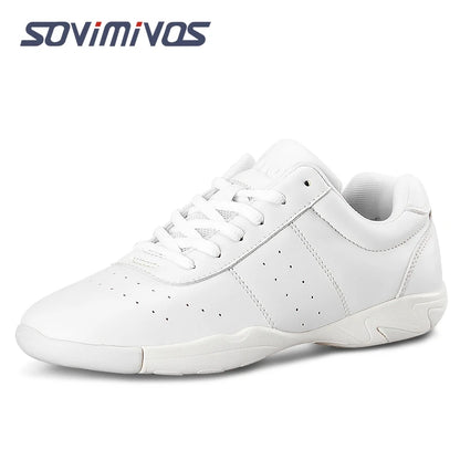 Zapatillas de baile para mujer, zapatillas deportivas planas y ligeras, zapatillas de gimnasia aeróbica de competición, zapatillas deportivas para fitness, zapatillas de baile blancas.