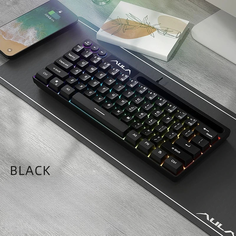 AULA F3061 Wired RGB Gaming Keyboard Membrane Keyboar 60% Gamer klawiatura pc teclado de computador usb teclados cute key board