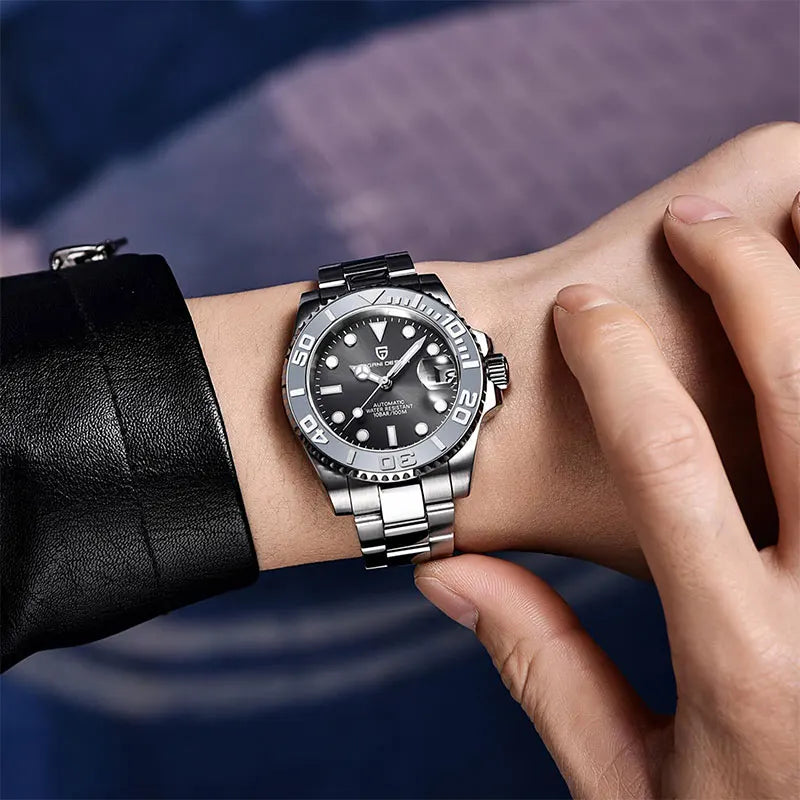 New PAGANI DESIGN 40mm Men's Wristwatch 100M Waterproof Mechanical Watches Ceramic bezel Sapphire Glass Automatic Men Watch 1651