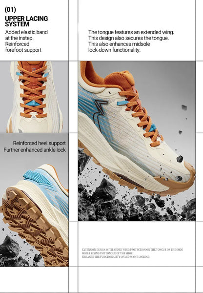 361 Degrees WUXIA 2 løbesko, lette, åndbare, stødabsorberende, skridsikre og bløde alsidige sneakers til udendørs vandring for mænd 672542201