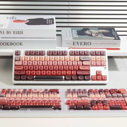 HOA Two-color Semi Matte Lipstick Keycap Kit with 130 Keycaps Compatible with 61/75/87/104/108 Mechanical Keyboards