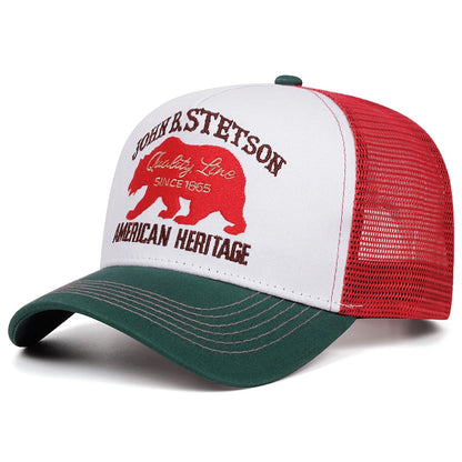 Kreative neue Baseballkappe STETSON Red Bear Truck-Kappe Outdoor-Sport-Sonnenkappe Street-Hip-Hop-Kappe Alltags-Pendler-Netzkappe