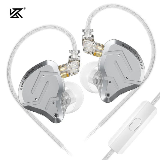 KZ ZSN Pro 2 Hybrid In-Ear Wired Headphones – 1BA+1DD HiFi Bass Noise Cancelling Earphones with Mic