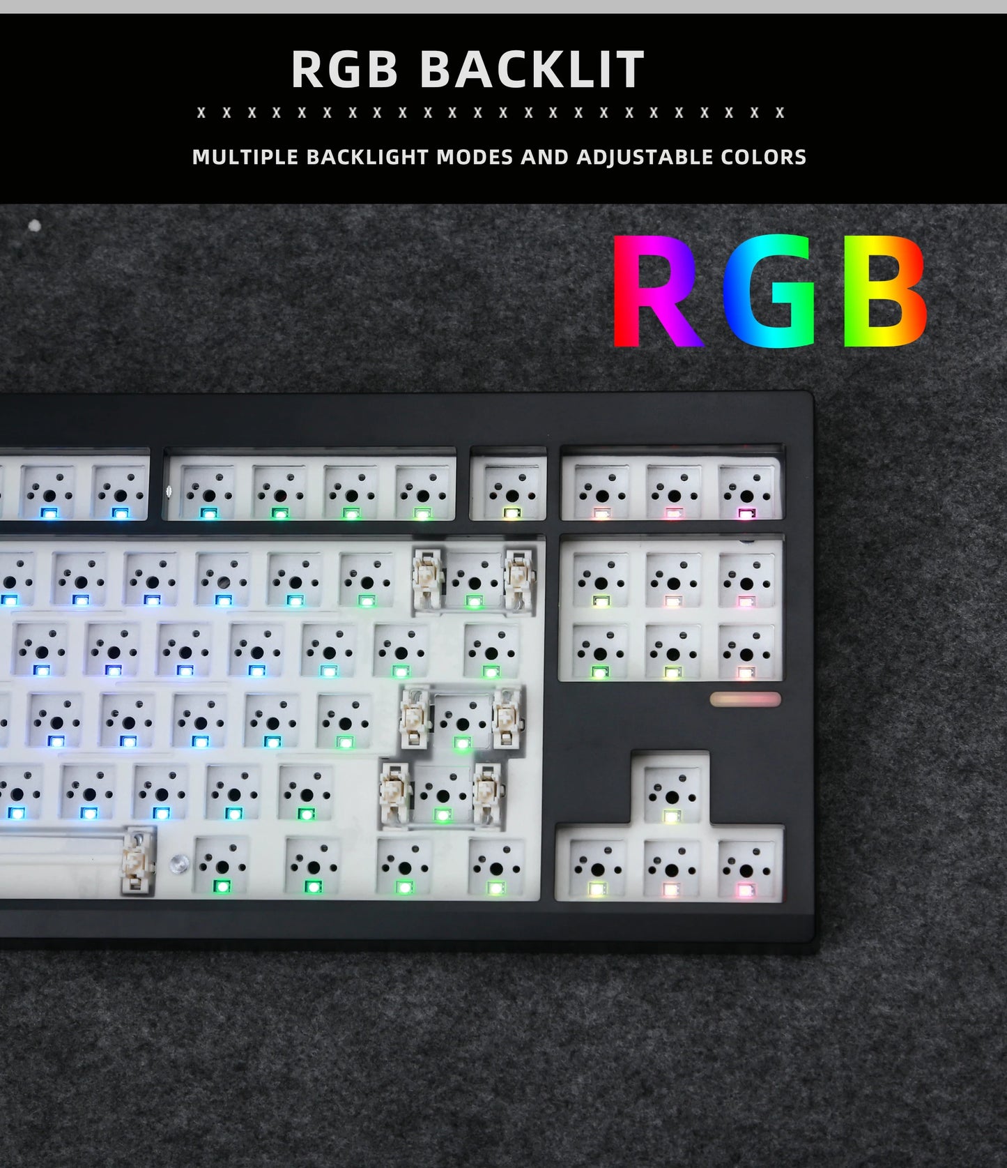 ZUOYA GMK87L Mechanical Keyboard KIT Gasket Structure VIA /Qmk Programmable Hot-Swap Three Mode Wireless RGB Keyboard KIT