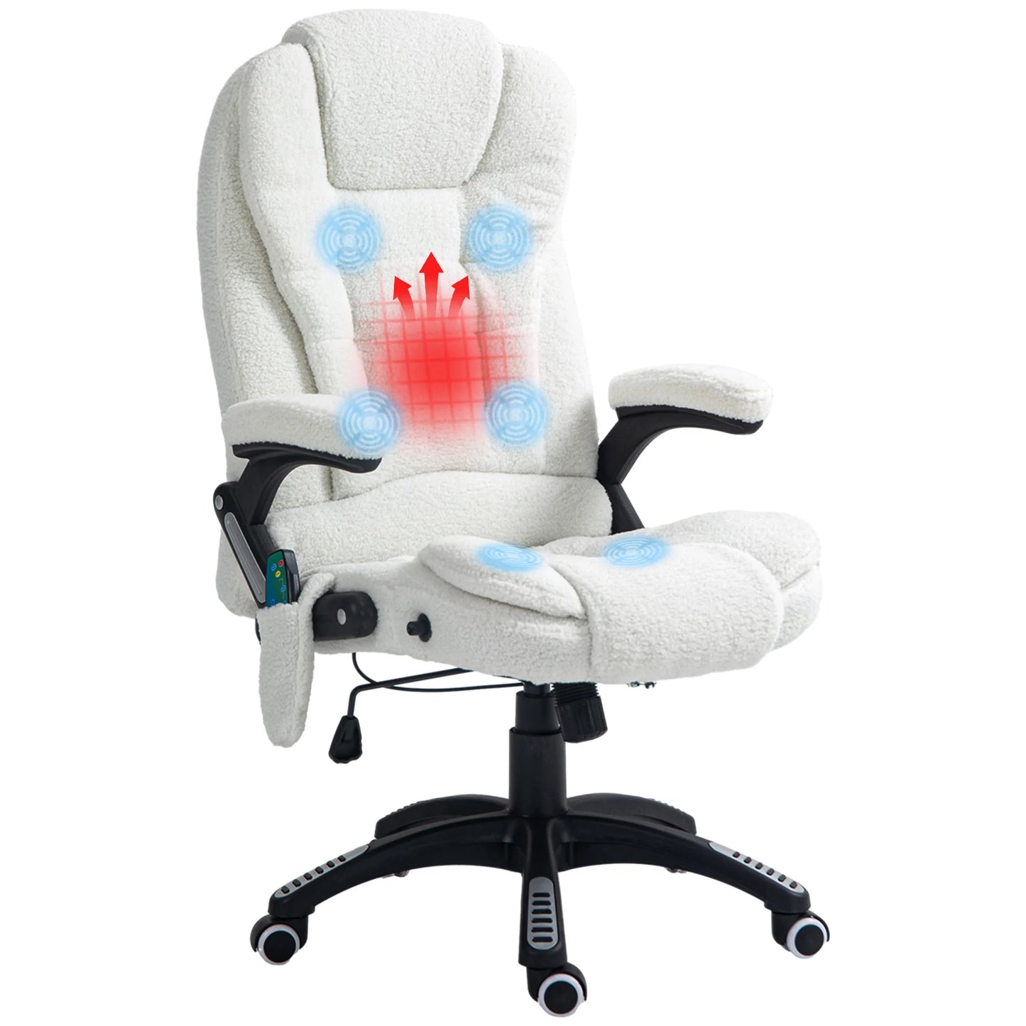 High-Tech Executive Office Chair with& Lumbar Heating,360° Swivel BreathableFabricChair with Remote Control, 120kg Load Capacity