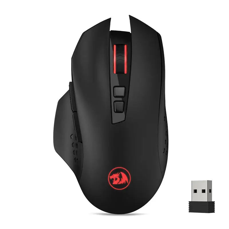 Безжична геймърска мишка Redragon M656 Gainer, 4000 DPI, 2.4Ghz, с 5 нива на DPI, 7 макро бутона, червена LED подсветка
