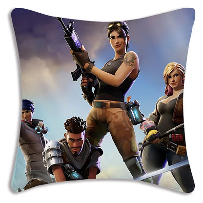 Anime game Fortnites Pillow Covers Cartoon Sofa Decorative Home Double-sided Printing Short Plush Cute Cushion Cover