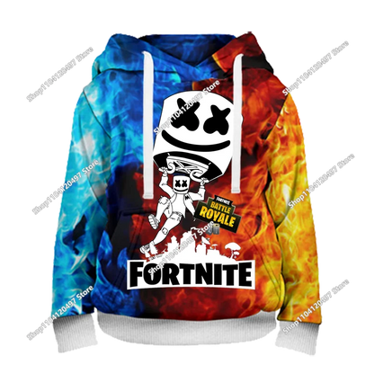 Παιδικές μπλούζες με κουκούλα Fortnite Cartoon, casual φούτερ με κουκούλα για το φθινόπωρο, ανδρικά μαλακά φούτερ με τσέπη, φαρδιές ανδρικές μπλούζες με μακριά μανίκια