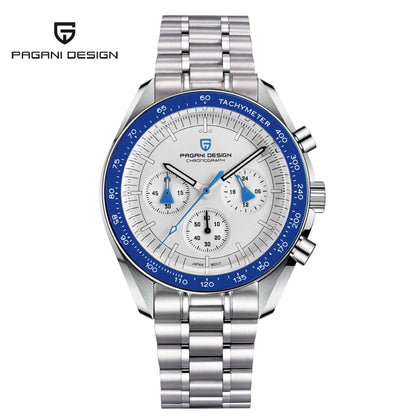 PAGANI DESIGN 2026 New Meteorite pattern dial Luxury Quartz Watch For Men Speed Sport Chronograph AR Sapphire crystal Wristwatch