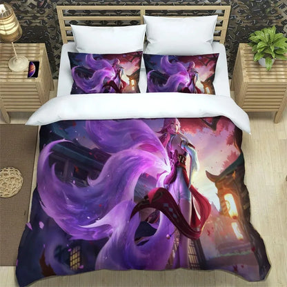 Anime Genshin Impact-beddengoedset voor jongens en meisjes, Twin/Queen Size dekbedovertrek met kussensloop, bedtextiel voor kinderen en volwassenen, modieuze woontextiel
