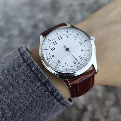 Single needle independent blue needle minimalist fashion personality sapphire mirror waterproof quartz watch for men