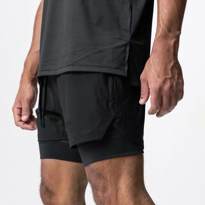 Anime Demon Slayer Gym Shorts Man Quick Dry Pants Double-layer 2 in 1 Shorts Y2k Sportswear Summer 2026 Breathable Streetwear