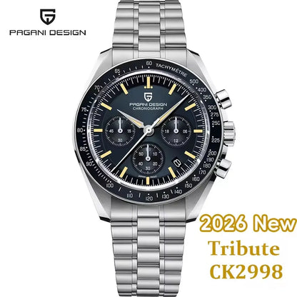 2026 New PAGANI DESIGN Golden Moon Mens Watches Luxury Quartz Watch Men Speed Sports Chronograph Man AR Sapphire Waterproof Gift