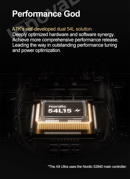 ATK Dragonfly A9 Ultimate Ασύρματο Gaming Mouse A9 Air PAW3950 Εξαιρετικά Ελαφρύ Εργονομικό Ποντίκι E-sports για Gamer FPS CSGO A9 Ultra