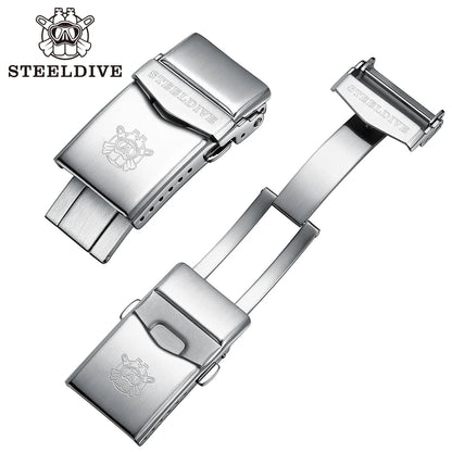 SD1953 STEELDIVE Brand Ceramic Bezel 41mm Steeldive 30ATM Water Resistant NH35 Automatic Mens Dive Watch  with Milled Clasp