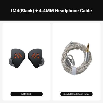 Fosi Audio IM4 HiFi Wired Earphones Open-Back Dynamic Driver IEM Headphones for Music Monitoring, Gaming & Professional Audio