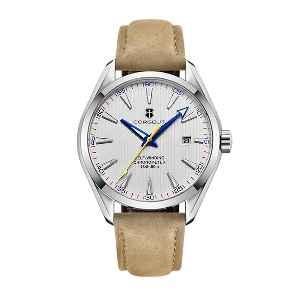 Luxury NH35 Movt Corgeut 41mm Man Sport Clock Automatic Relogio Masculino Mechanical Wristwatch Sapphire Steel Band Men's Watch